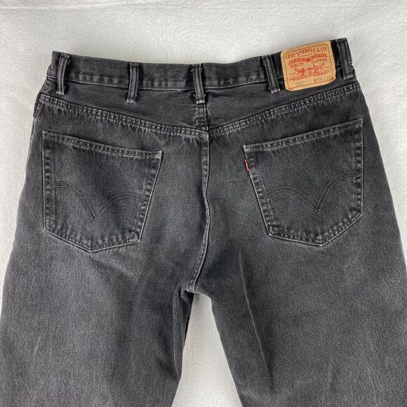 Levi's 550 Relaxed Fit Jeans Men's 40x32 Black Straight Retro Denim Vintage 2000 - Picture 9 of 16
